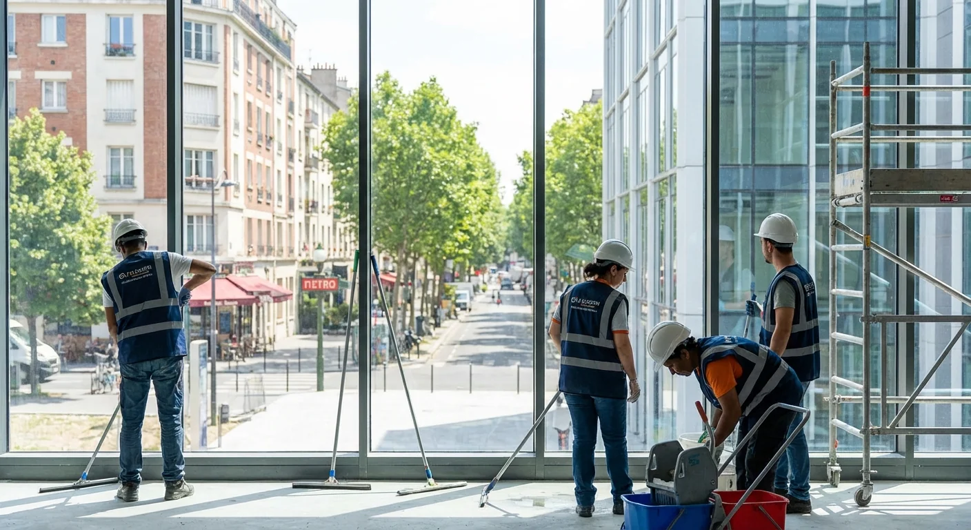 Chantier moderne et propre dans le centre d'Aubervilliers