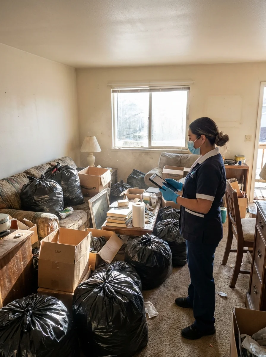 Avant : Logement encombré (Syndrome de Diogène)