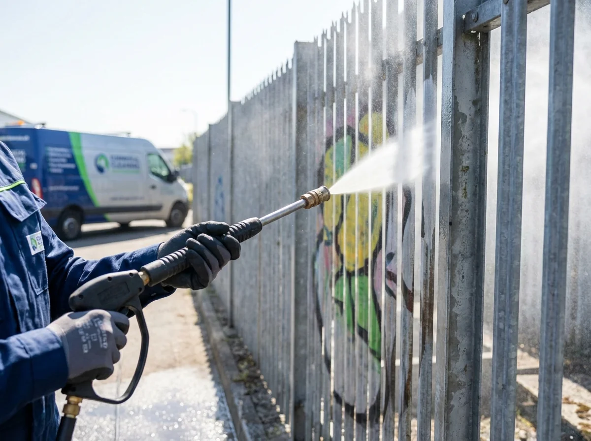 Décapage de palissade métallique